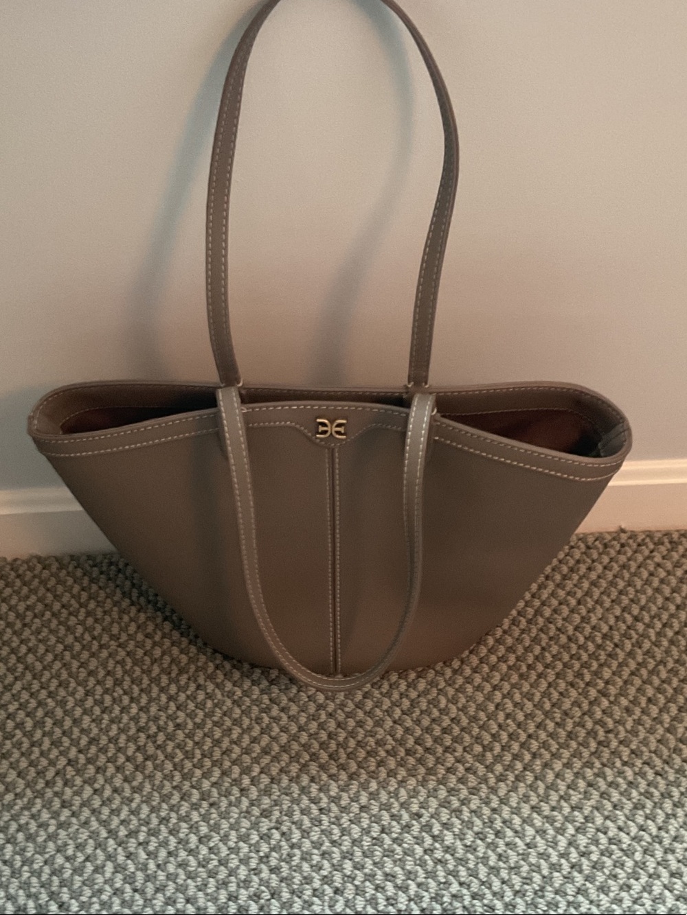 Sam Edelman Brown Tote Bag with Gold Hardware